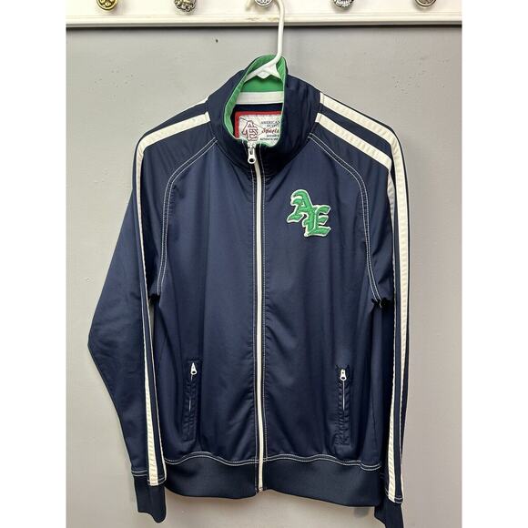 American Eagle Outfitters Sportswear Track Jacket Mens Large Blue Green Full zip - Picture 1 of 11
